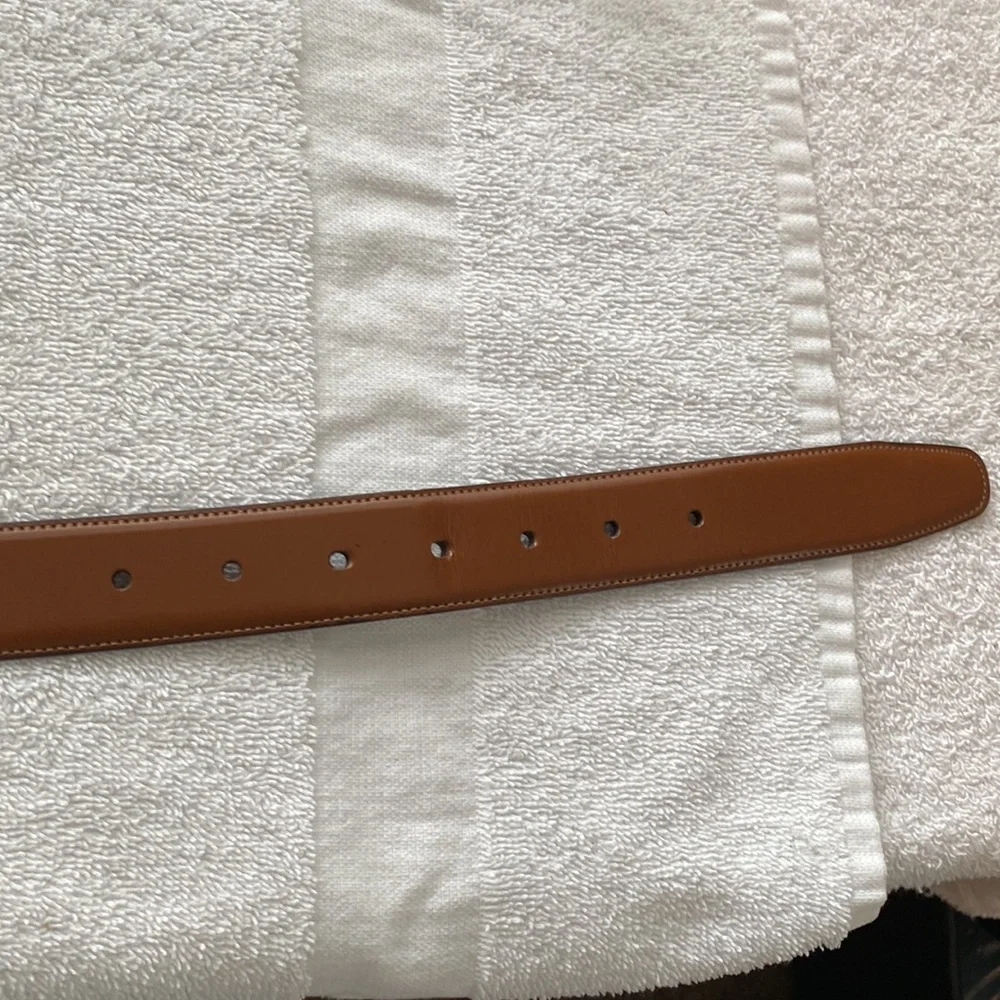 Perry Ellis bonded leather belt silver buckle multiple options for closure Sz 36
